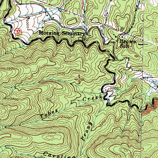Topographic Map of Haner / Fish Cemetery, TN