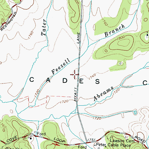 Topographic Map of Hyatt Lane Church Cemetery, TN