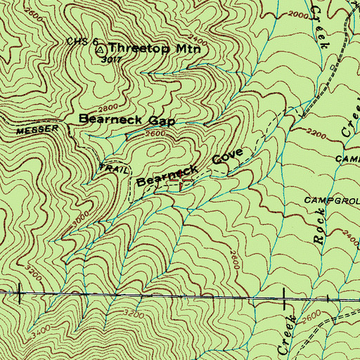 Topographic Map of Jennifer Cemetery, TN