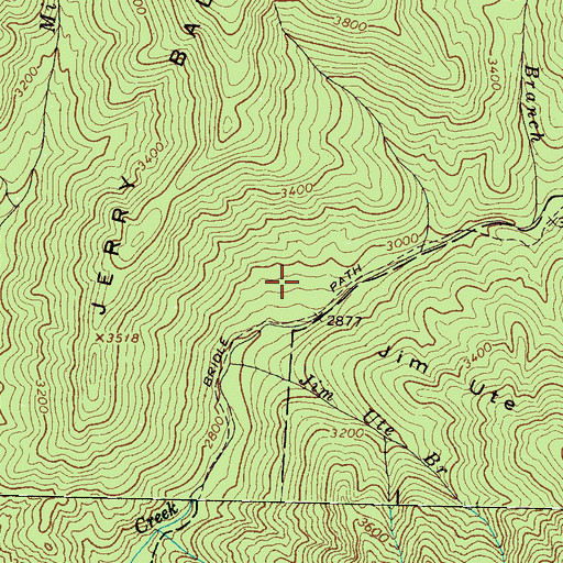 Topographic Map of Jerry Flats Cemetery, NC