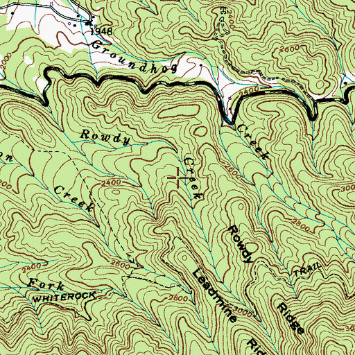 Topographic Map of Johnson Cemetery, TN