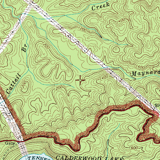 Topographic Map of Maynard Hughes Cemetery, TN