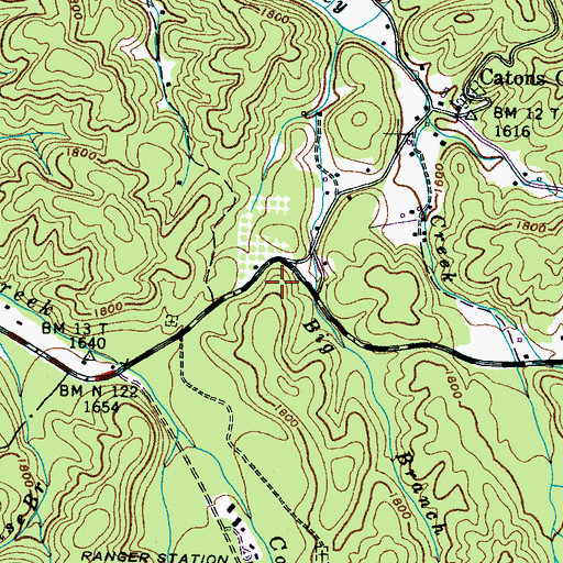 Topographic Map of McGaha Cemetery, TN