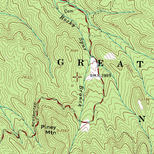 Topographic Map of Mellinger Cemetery, TN