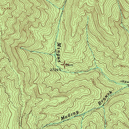 Topographic Map of Mingus Creek Cemetery, NC
