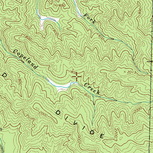 Topographic Map of Mullins Cemetery, TN