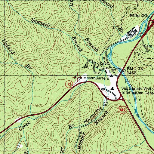 Topographic Map of N S McCarter Cemetery, TN
