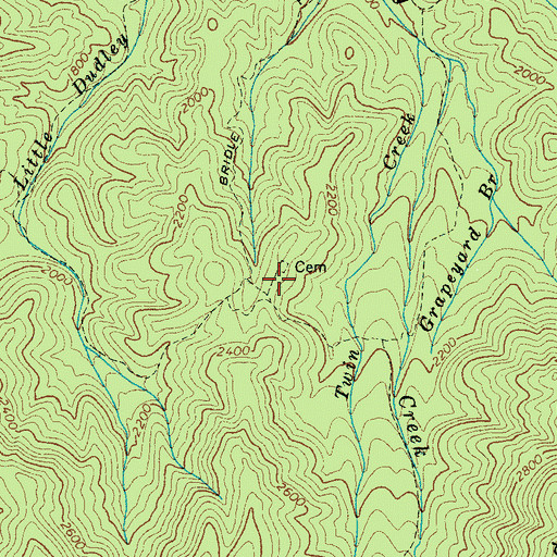 Topographic Map of Ogle Cemetery, TN