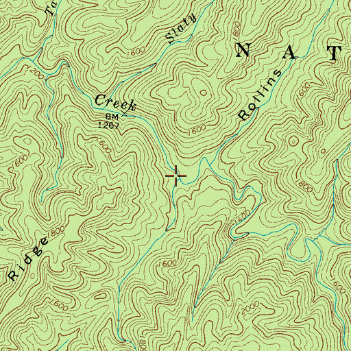 Topographic Map of Panther Creek Cemetery, TN