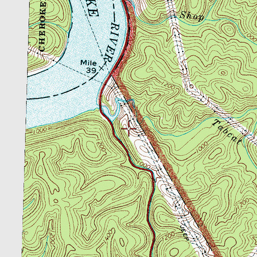 Topographic Map of W H Pryor Cemetery, TN