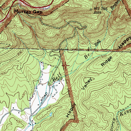Topographic Map of Whitehead Cemetery, TN