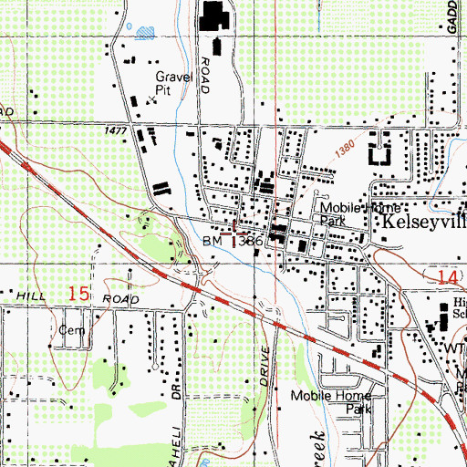 Topographic Map of Kelseyville, CA