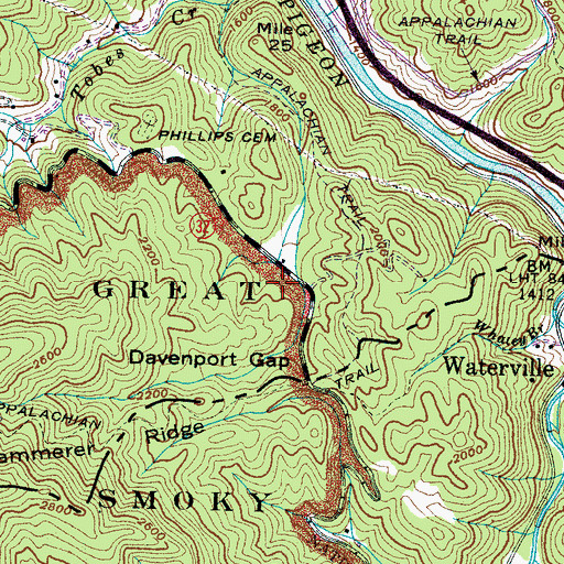 Topographic Map of William Ford Cemetery, TN