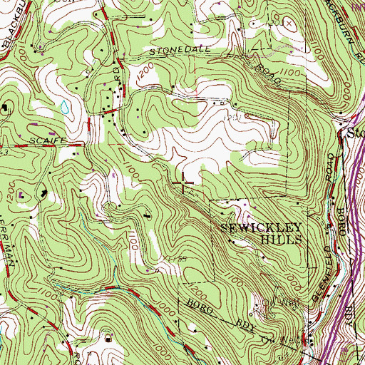 Topographic Map of Saint Paul Lutheran Cemetery, PA