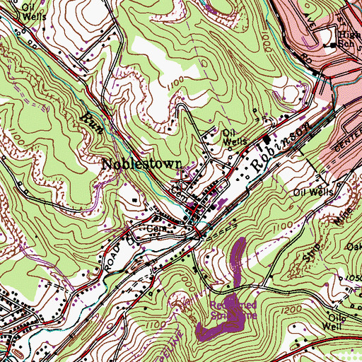 Topographic Map of Saint Patrick's Cemetery, PA