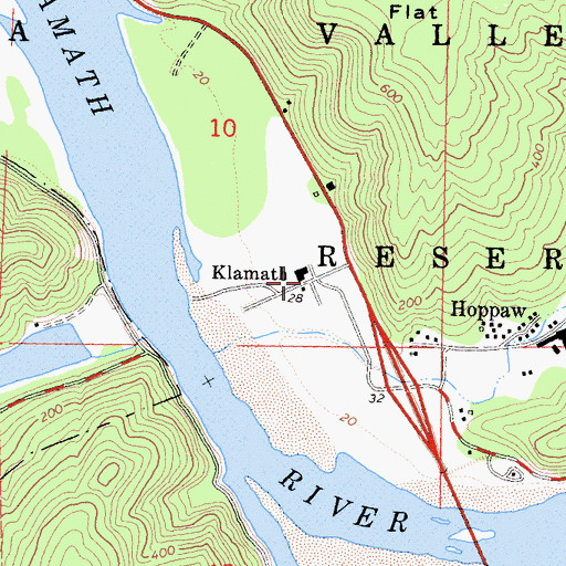 Topographic Map of Klamath, CA