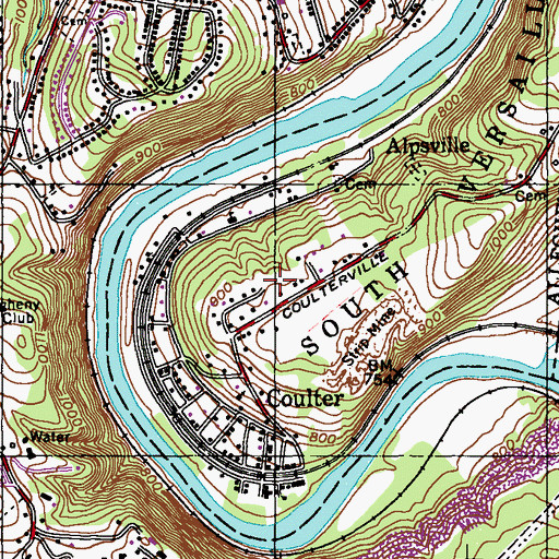 Topographic Map of Saint Patrick's Cemetery, PA