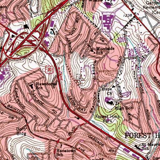 Topographic Map of Sons of Israel Cemetery, PA