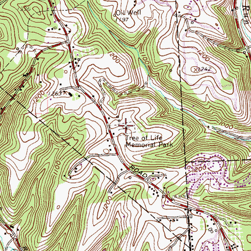 Topographic Map of Tree of Life Memorial Park, PA