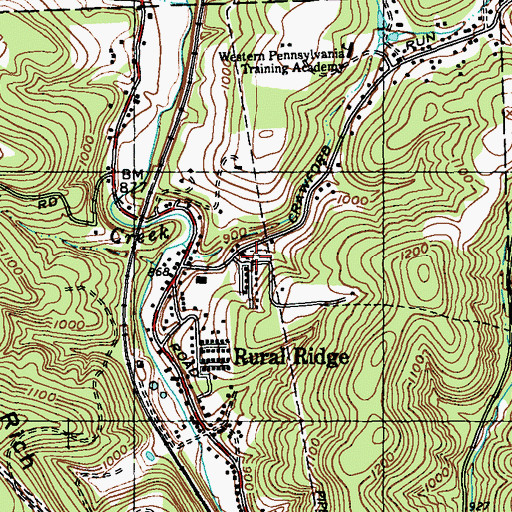 Topographic Map of Walter Chapel Cemetery, PA