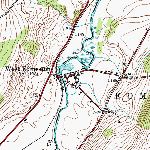 Topographic Map of West Edmeston Post Office, NY