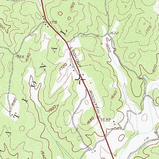 Topographic Map of Long Creek Post Office, SC