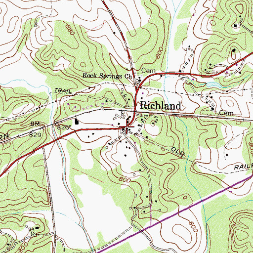 Topographic Map of Richland Post Office, SC