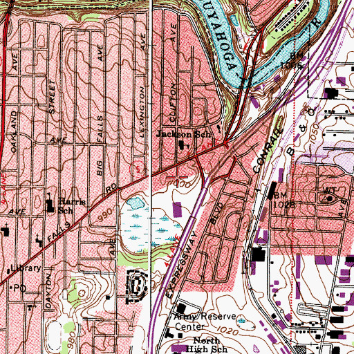 Topographic Map of North Hill Post Office, OH