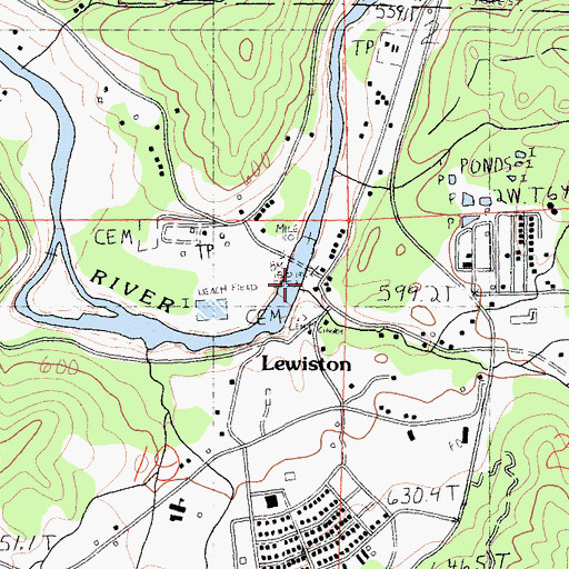 Topographic Map of Lewiston, CA
