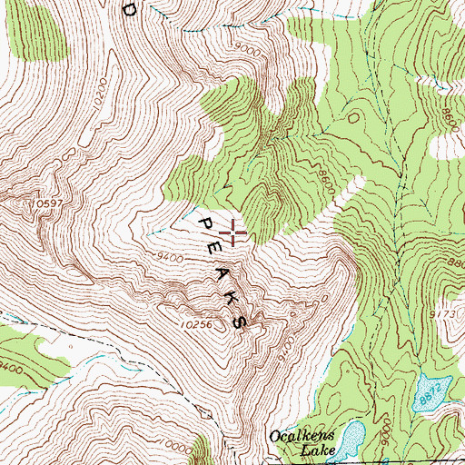 Topographic Map of White Clouds Wilderness, ID