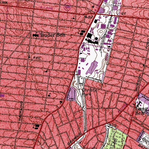 Topographic Map of Saint Louis Fire Department - Engine House 36, MO