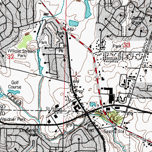 Topographic Map of Buffalo Grove Post Office, IL