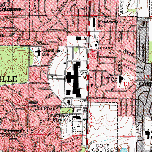 Topographic Map of Carpentersville Post Office, IL