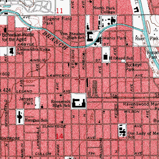 Topographic Map of Finance Station Q Post Office, IL