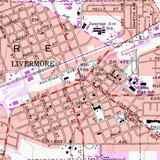 Topographic Map of Livermore, CA