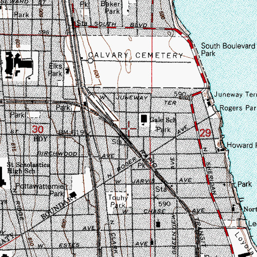 Topographic Map of Finance Station M Post Office, IL