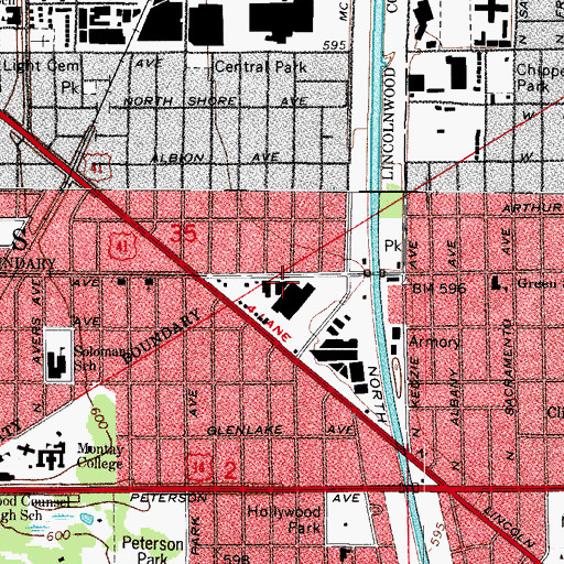 Topographic Map of Northtown Post Office, IL