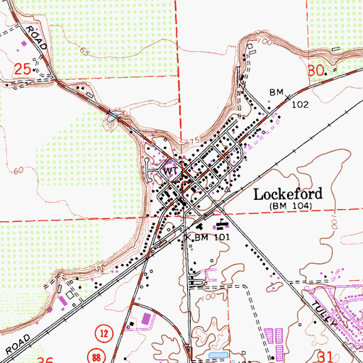 Topographic Map of Lockeford, CA