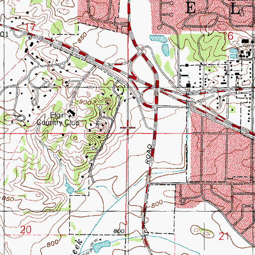 Topographic Map of Elgin West Side Post Office, IL