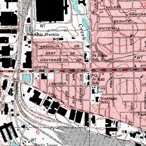 Topographic Map of Northlake Post Office, IL