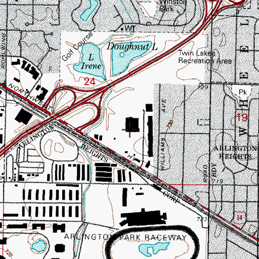 Topographic Map of USPS Palatine Processing and Distribution Center, IL