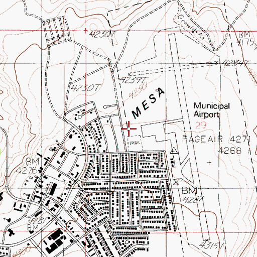 Topographic Map of Page Fire Department - Airport, AZ
