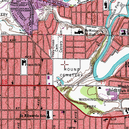 Topographic Map of Mound City Cemetery Soldiers' Lot, WI