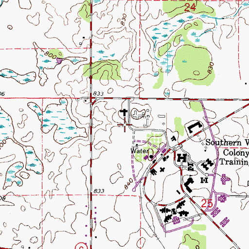 Topographic Map of Southern Wisconsin Veterans Memorial Cemetery, WI