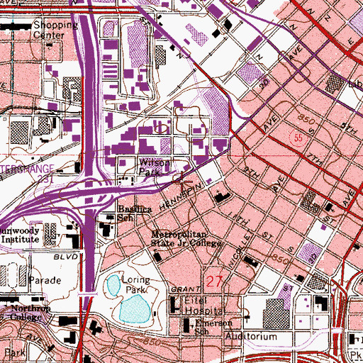 Topographic Map of Loring Post Office, MN