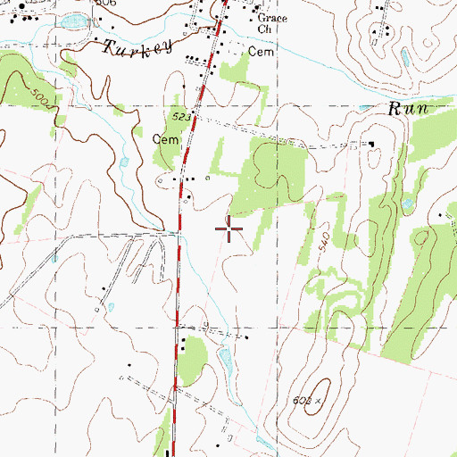 Topographic Map of Middleway Volunteer Fire Department, WV