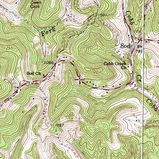 Topographic Map of Alum Creek Volunteer Fire Department Station 3, WV