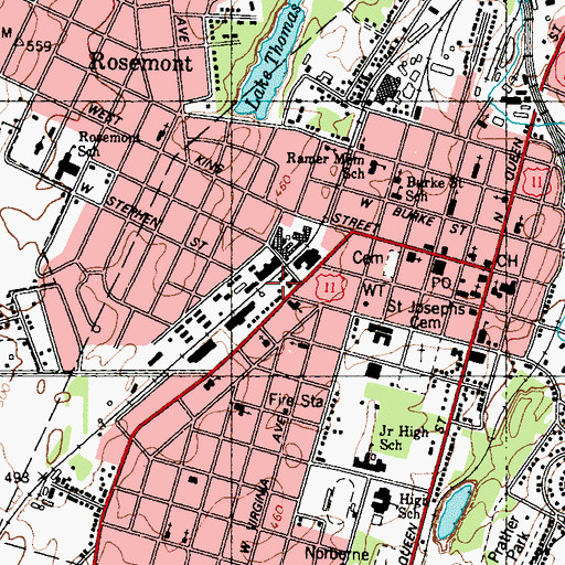 Topographic Map of Ryneal Fire Company 1, WV