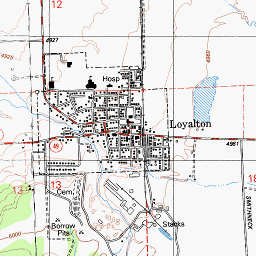 Topographic Map of Loyalton, CA