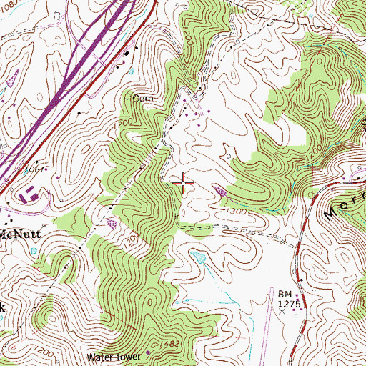 Topographic Map of Braxton County Emergency Ambulance, WV